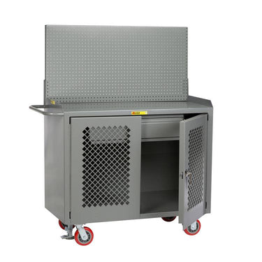 Mobile Bench Cabinets w/ Clearview Doors - Model MBP2DHDFLPB